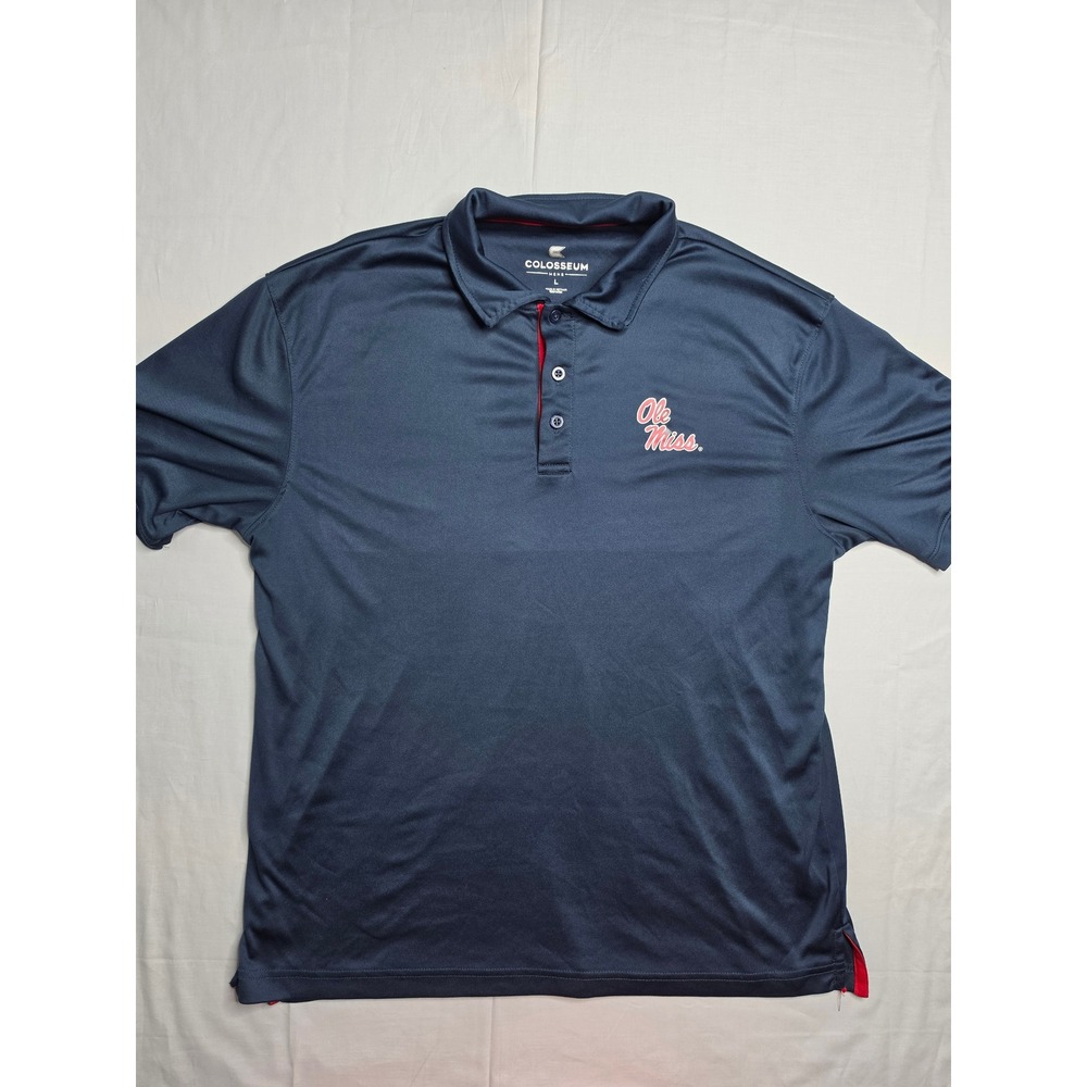 Colosseum Ole Miss Rebels Football Shirt Men's Large Navy Blue Logo Performance